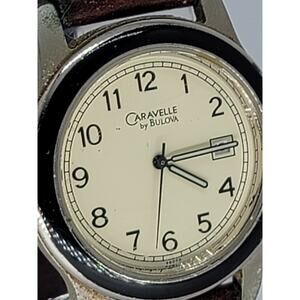 Vintage Caravelle 40B73 Mens Classic Silver Analog Quartz Watch